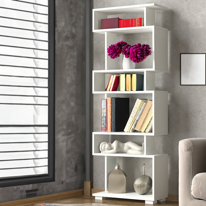 Jasmine 6 Tiers Geometric Etagere Bookcase