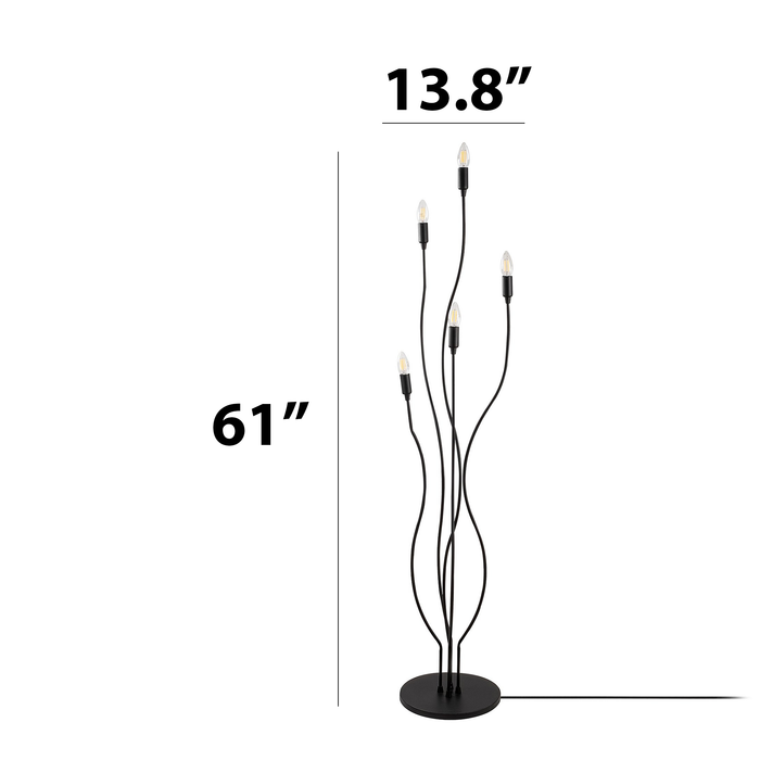 Vantaa 5-Lights Metal Body Novelty Floor Lamp