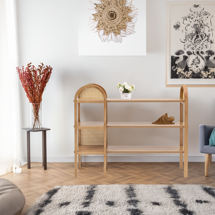 Uppsala 3-Tiers Wooden Legs Bookcase