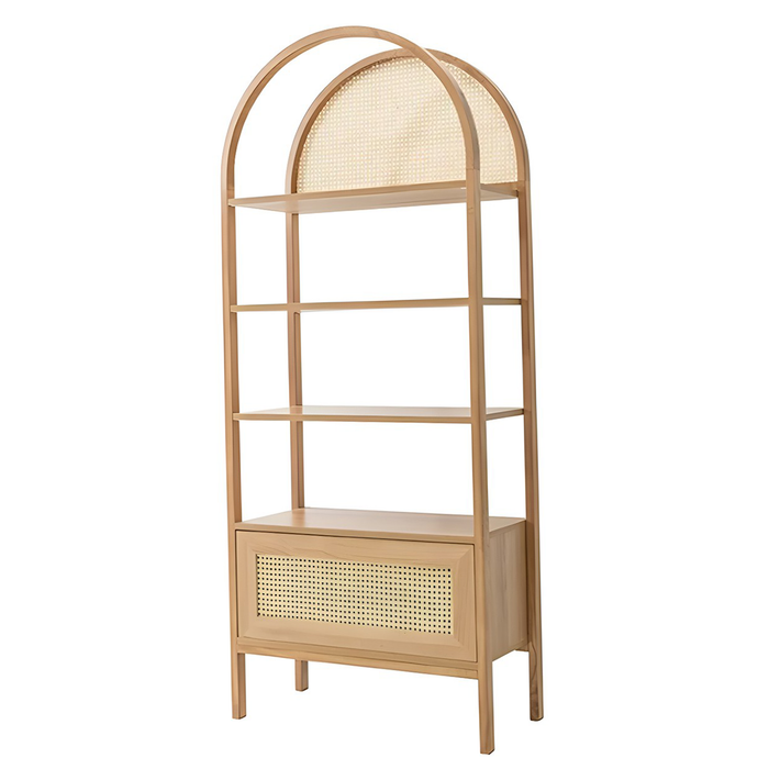 Evelyn 4-Tiers Natural Tone Bookcase