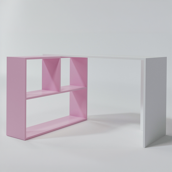 Orchid Multipurpose L-Shaped Corner Pink Computer & Study Desk