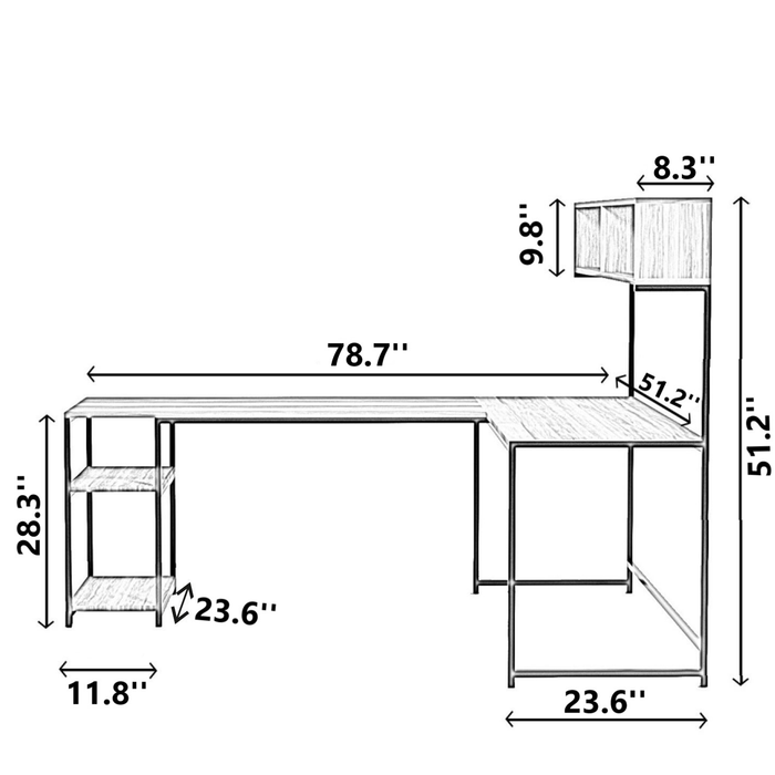 Charleston L-Shaped Corner Computer Desk