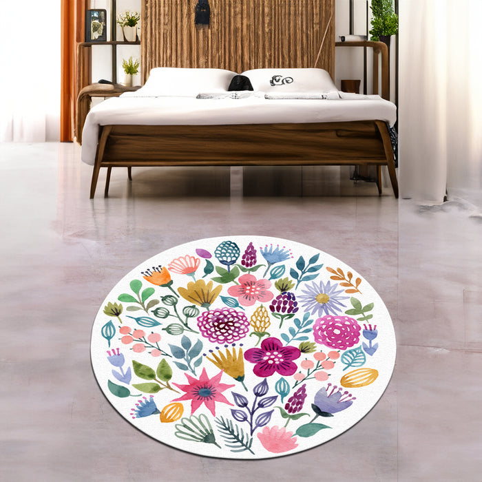 Baerum Round Floral Round Area Rug