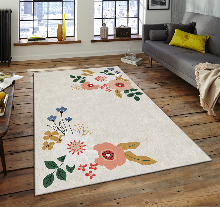 Daffodil Floral Rectangle Area Rug