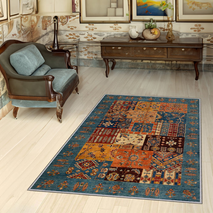 Rectangle Machine Washable Area Rug