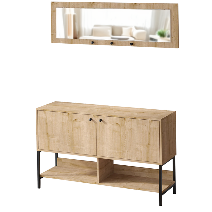 Reykjavik Rectangle Mirror 12 Pair Shoe Storage Cabinet