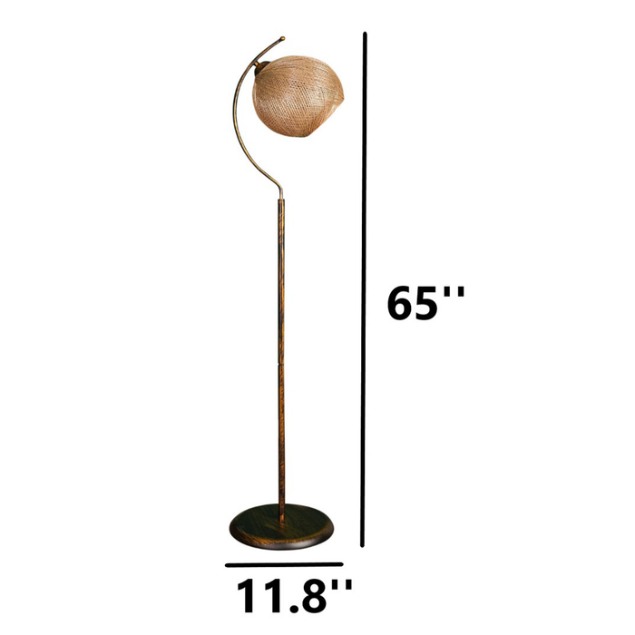 Boise Metal Body Jute Cap Arched Floor Lamp