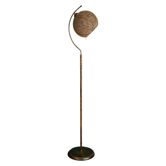 Harper Arched Metal Body Jute Cap Floor Lamp