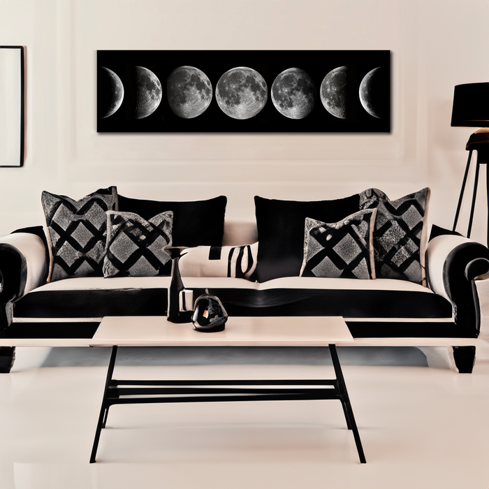 Amaryllis Wooden Frame Moon Phases On Canvas