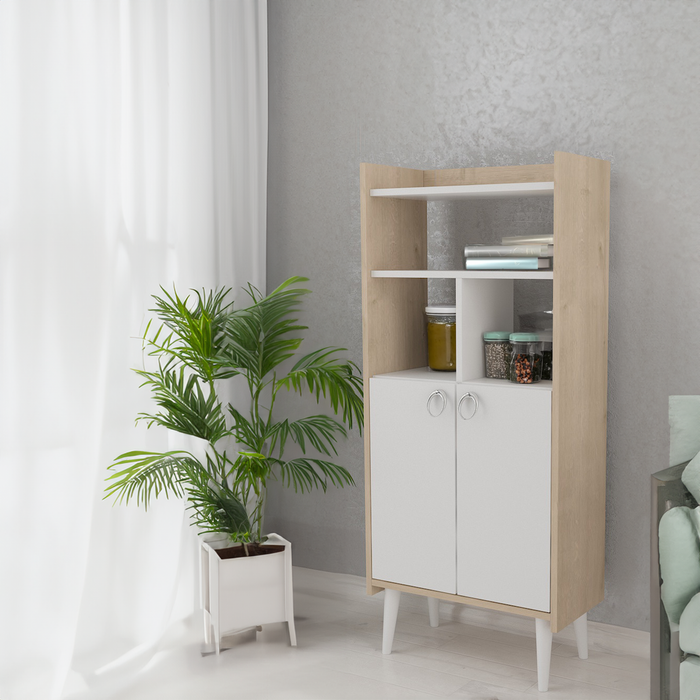 Honolulu Wooden Legs Kitchen Pantry Cabinet