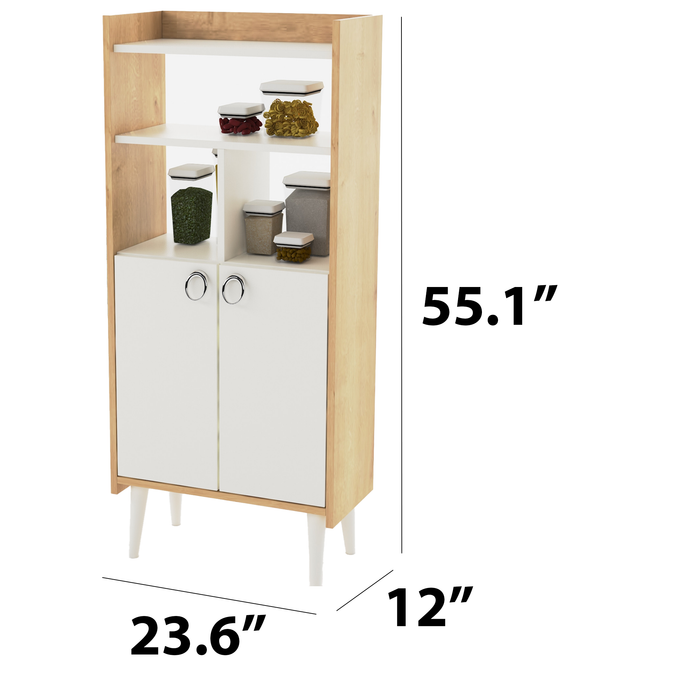 Honolulu Wooden Legs Kitchen Pantry Cabinet