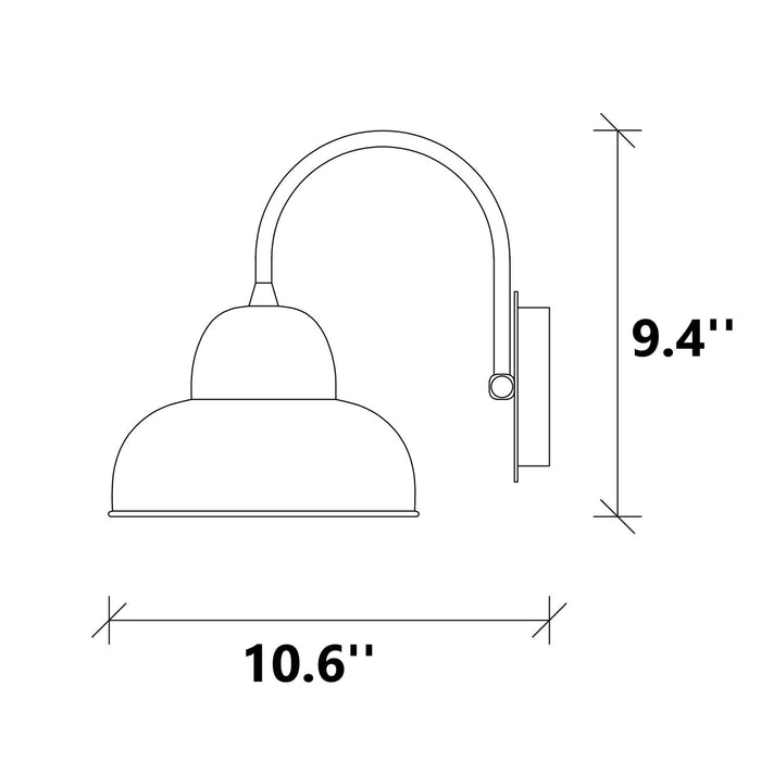 Jasmine 1-Light Luxury Barn Light Wall Sconce