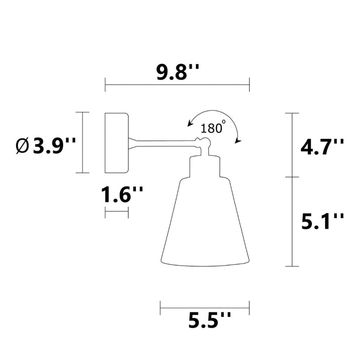 Camellia 1-Light Swing Arm Wall Sconce