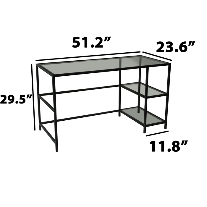 Boston Rectangle Tempered Glass Computer Desk