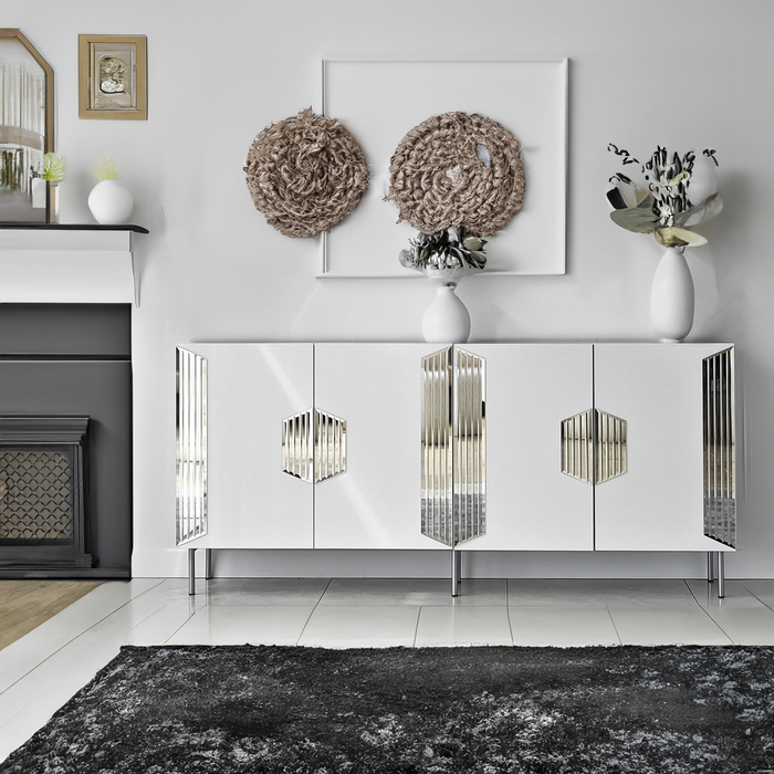 Baerum Console Table With Decorative Mirrors