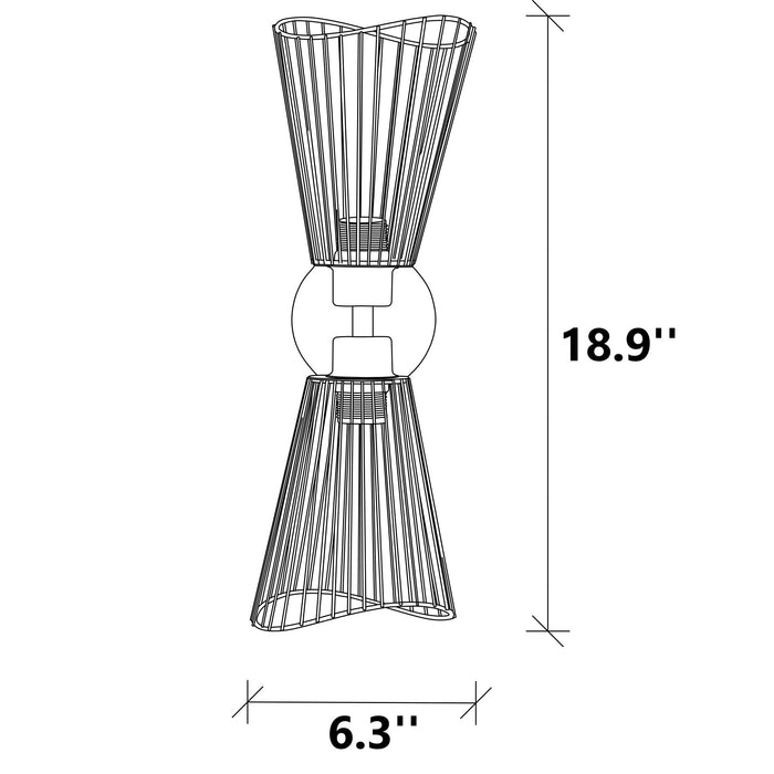 Houston 2-Lights Luxury Cage Armed Sconce