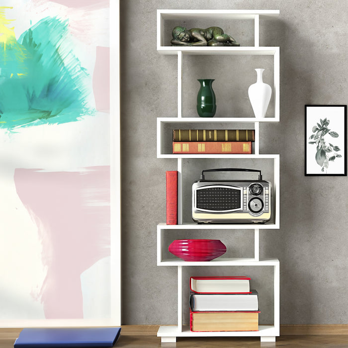 Jasmine 6 Tiers Geometric Etagere Bookcase