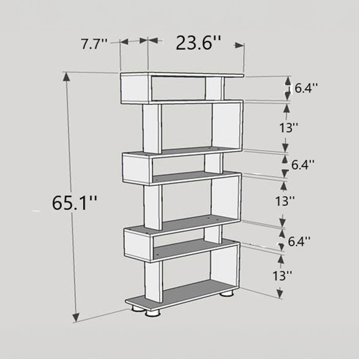 Jasmine 6 Tiers Geometric Etagere Bookcase