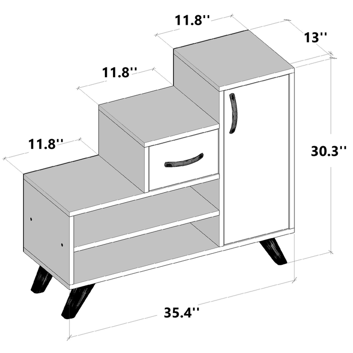 Aalborg 1 Drawer Ladder Shoe Storage Cabinet