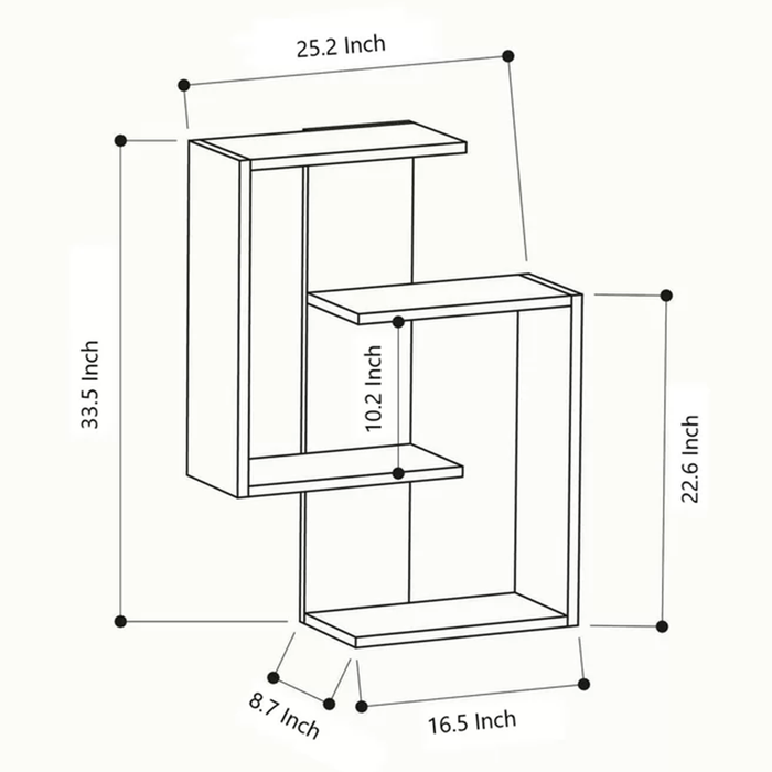 Ava Geometric Accent Wall Shelf