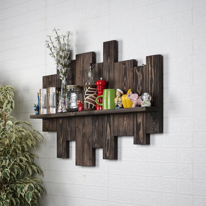 Barbara Spruce Wood Floating Wall Shelf