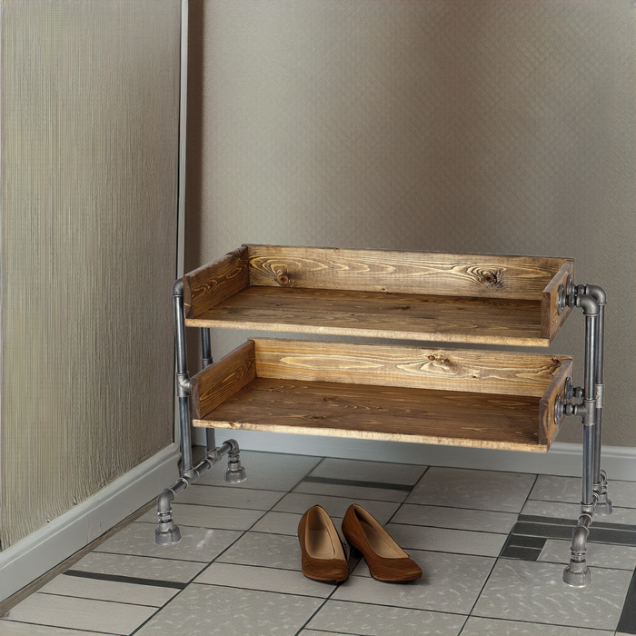 Vantaa Spruce Wood Metal Legs Shoe Storage Cabinet