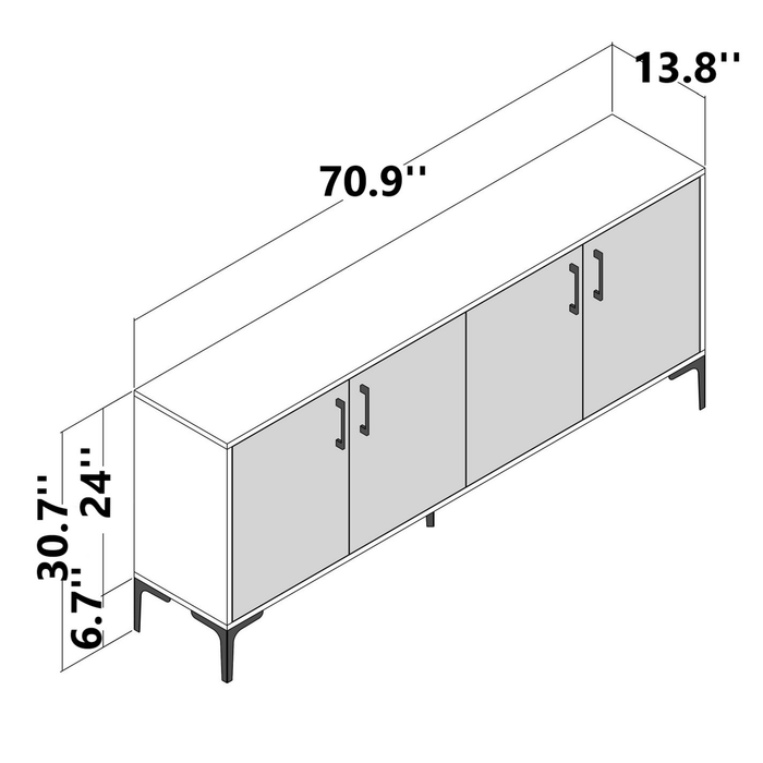 Nancy 4 Cabinets Console Table