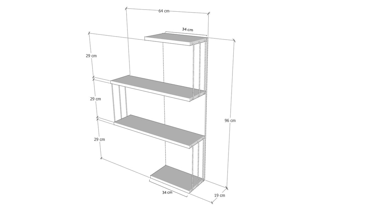 Isabella 4 Tiered Floating Wall Shelf