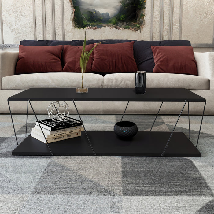 Luna Metal Frame Rectangle Coffee Table