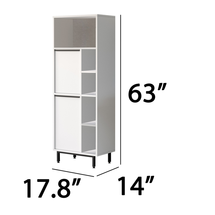 Charleston Metal Legs 63'' Tall Multipurpose Kitchen Pantry Cabinet