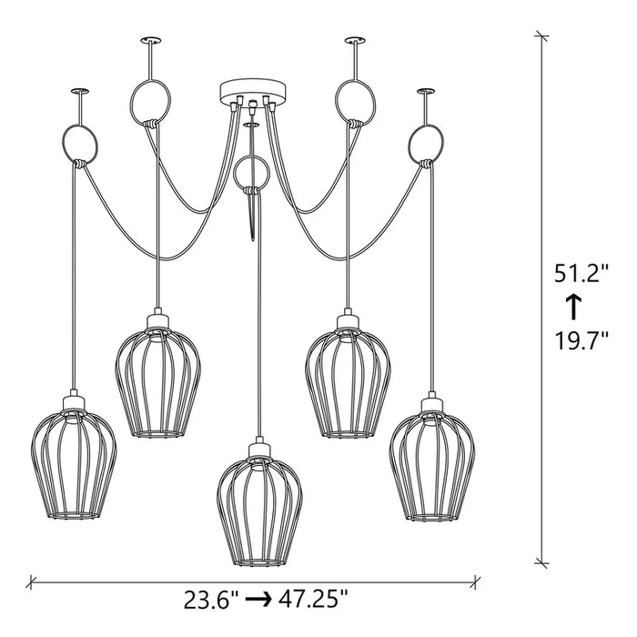 Seattle 5 - Light Unique Chandelier